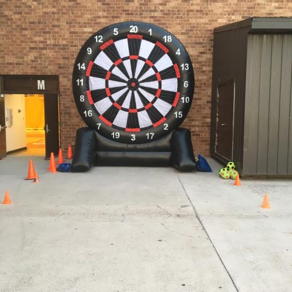 Giant, inflatable dartboard